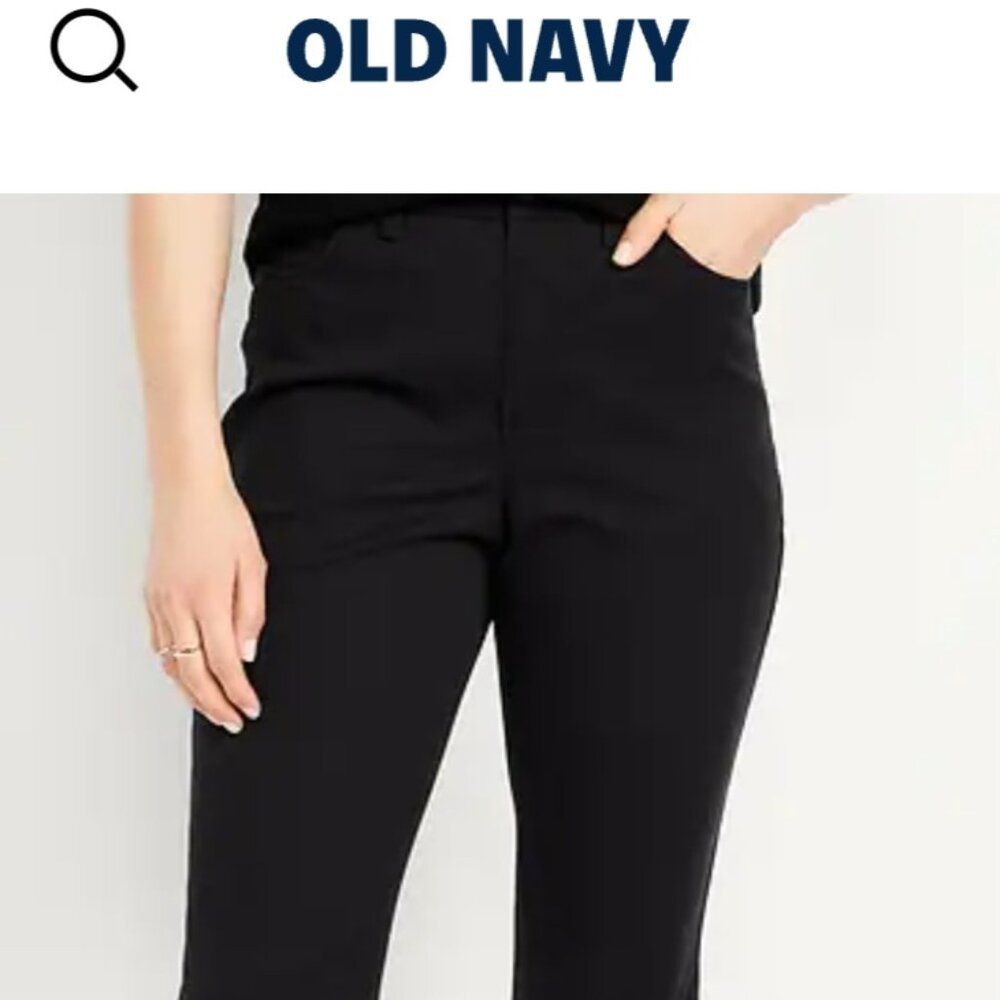 Old Navy Pixie Flare High Rise Black Secret Smooth Pocket Pants Women Size 22